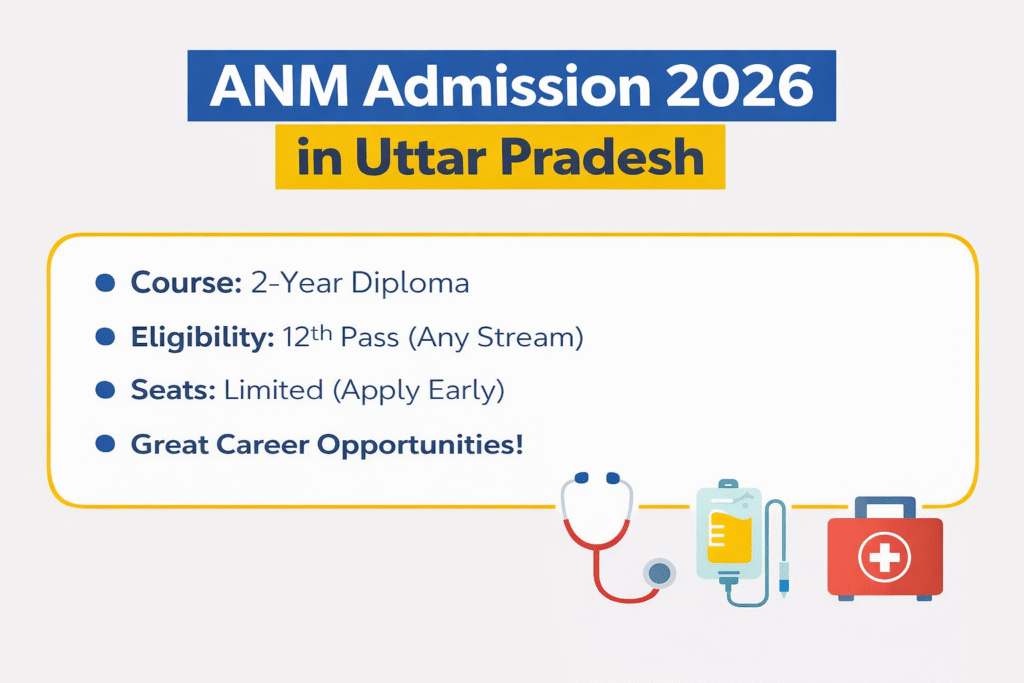 ANM Admission 2026 in Uttar Pradesh course details eligibility and fees
